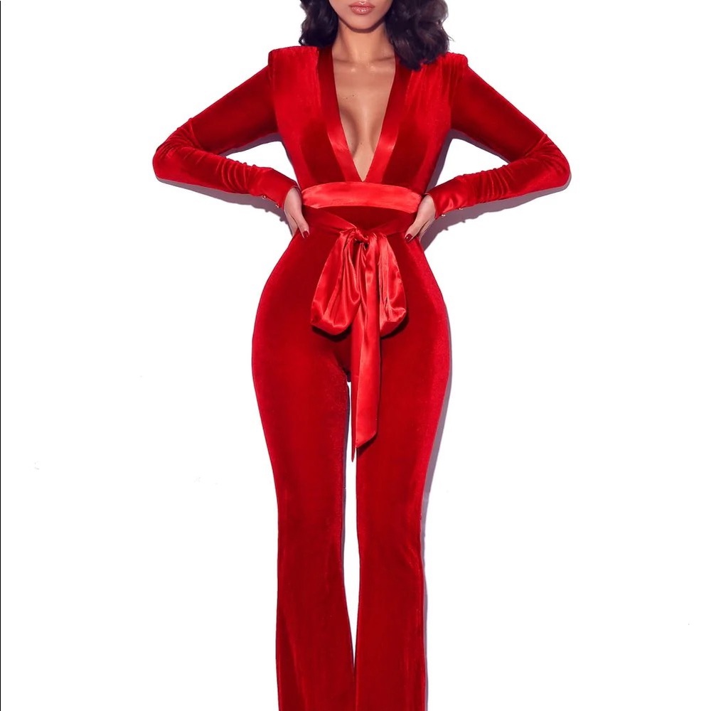 Miss Circle Red Jumpsuit